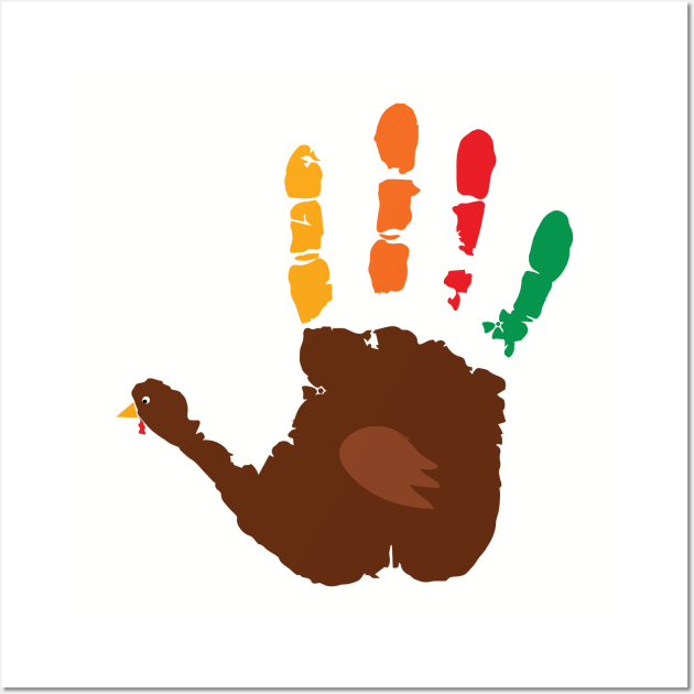 Thanskgiving Turkey Hand Print Wall Art by Gobble_Gobble0